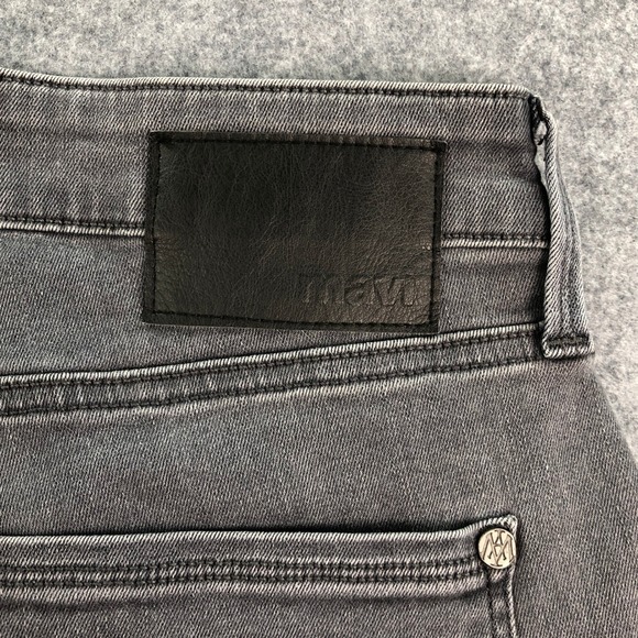 Mavi Jake Slim Leg Mens Jeans 33x30 Dark Grey Denim - Picture 5 of 16